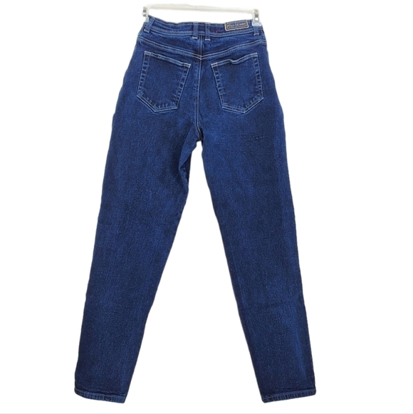 Vtg Gloria Vanderbilt Dk Wash Blue Jeans Wmns 8M 25x30 Hi Waist Tapered 90s Y2K - Picture 1 of 10